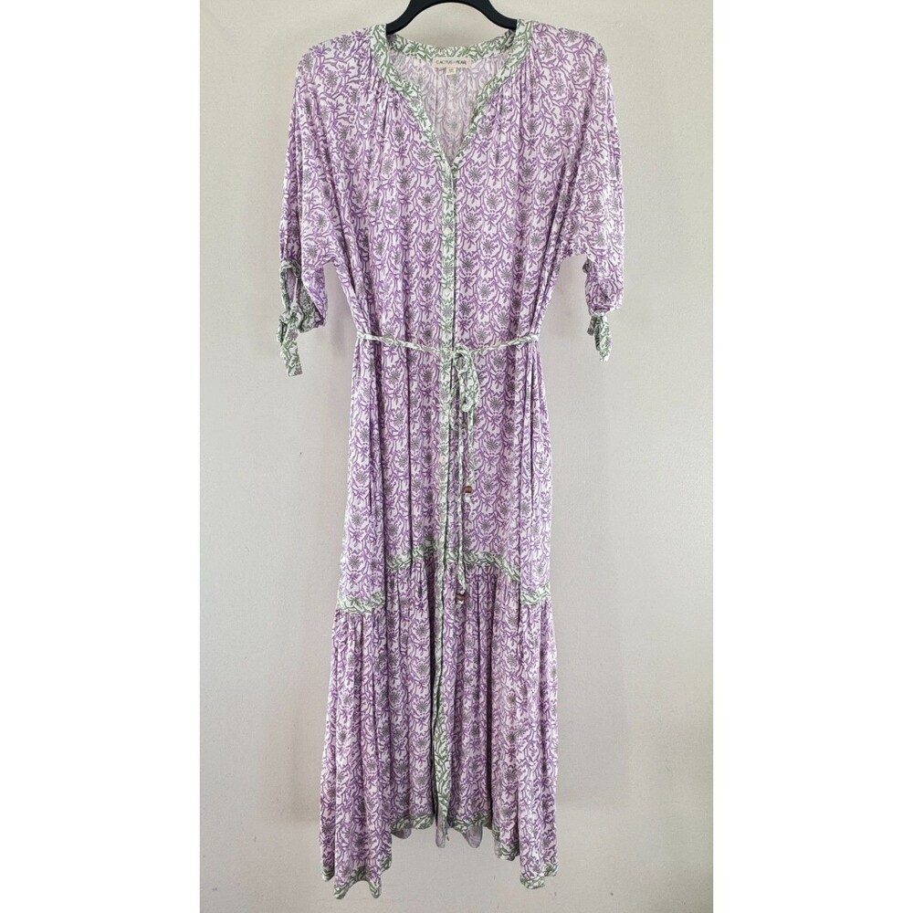 Cactus + Pearl Womens XXL Floral Tiered Maxi Dress Cottagecore Boho Festival